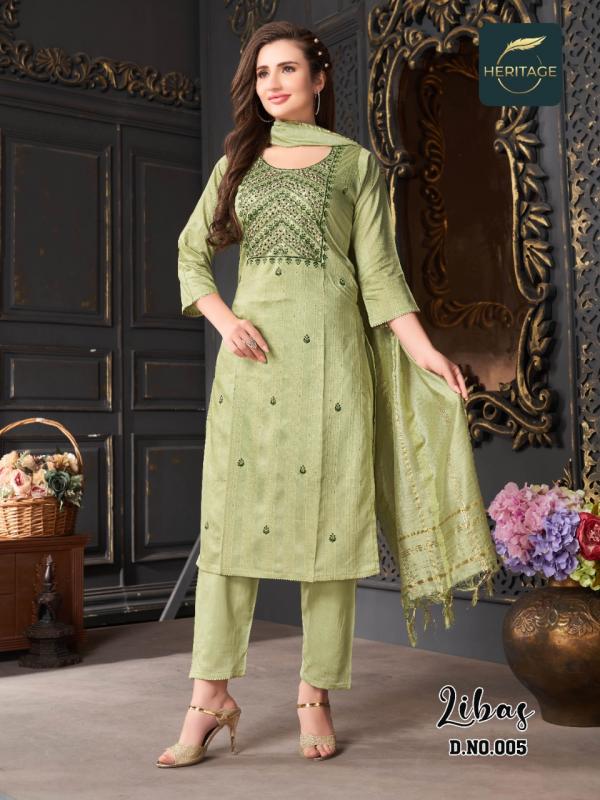 Heritage Libas Chanderi silk Designer Exclusive Readymade Suit